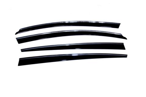 Ventvisor Deflector for 2006-2011 Lexus GS300/GS350/GS460 Smoke w/Chrome Trim Low Profile 4 Piece AVS