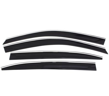 Ventvisor Deflector for 2015-2020 Cadillac Escalade Esv and More Smoke w/Chrome Trim Low Profile 4 Piece AVS