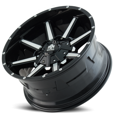 Mayhem Offroad Wheels Arsenal 8104 GB 17x9 Machined Face Gloss Black 18 Off Set 6 Lug 5.71 BSM 78.1 Bore Cast Aluminum