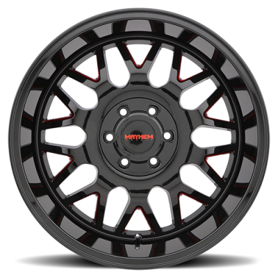 Mayhem Offroad Wheels Tripwire 8110 RD 20x10 Prism Red Black -19 Off Set 8 Lug 4.75 BSM 130.8 Bore 165.1 Bolt Circle Cast Aluminum
