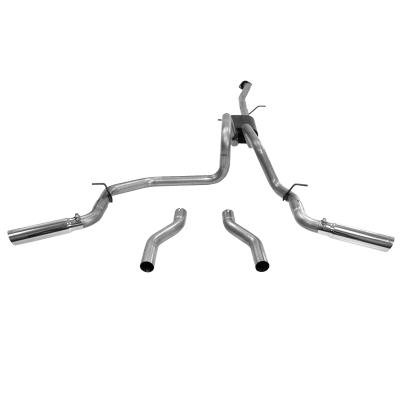 American Thunder Cat-Back Exhaust System 1999-2007* (2007 Classic Only) Silverado/Sierra 1500 4.3L, 4.8L, 5.3L Engine, Extended Cab/Short Bed. Stainless Steel Aggressive To Moderate Sound Flowmaster