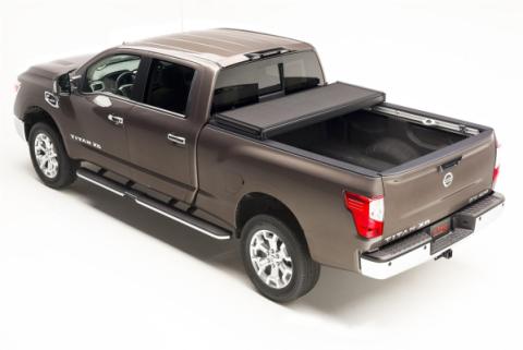 Solid Fold 2.0 Tonneau Cover Black Textured Paint 2004-2015 Nissan Titan 5' 7 inch Bed with Utili-Track System Extang