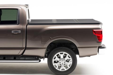 Solid Fold 2.0 Tonneau Cover Black Textured Paint 2004-2015 Nissan Titan 6' 7 inch Bed without Utili-Track System Extang
