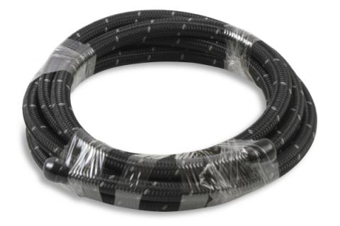 Black Nylon Braided Hose 6 AN 20 Feet Black Nylon Braided AN Hose Mr Gasket