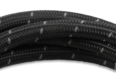 Black Nylon Braided Hose 6 AN 20 Feet Black Nylon Braided AN Hose Mr Gasket