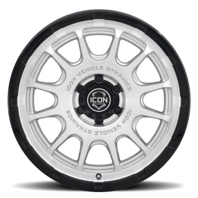 Rancho 20 X 9 / 5 X 150 16MM Offset 5.625 Inch Back Space Silver Machined W/ Gloss Black Lip, ICON Alloys