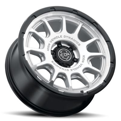 Rancho 20 X 9 / 5 X 150 16MM Offset 5.625 Inch Back Space Silver Machined W/ Gloss Black Lip, ICON Alloys
