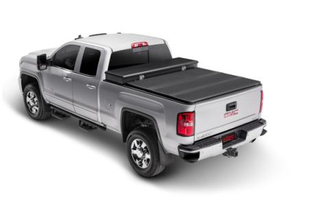 Solid Fold 2.0 Tool Box Tonneau Cover Black Textured Paint For Use w/Existing Tool Box Tool Box Not Included 2007-2013 Silverado/Sierra 1500/2007-2014 2500 HD/3500 HD 6' 6 inch Bed without Cargo Management System Extang