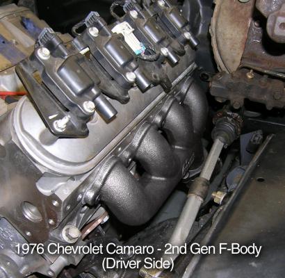 LS Swap Exhaust Manifolds Black Ceramic Finish Multi-Fit 2.25 In. Outlet Gen III, Gen Iv Chevrolet LS Engine Hooker BlackHeart