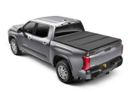 Solid Fold ALX Tonneau Cover Black Textured Paint 2014-2021 Toyota Tundra 6' 7 inch Bed with Deck Rail System Extang