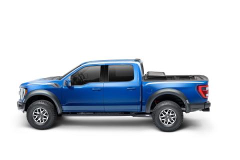 Solid Fold ALX Tonneau Cover Black Textured Paint 2016-2024 Nissan Titan XD 6' 6 inch Bed with Utili-Track System Extang