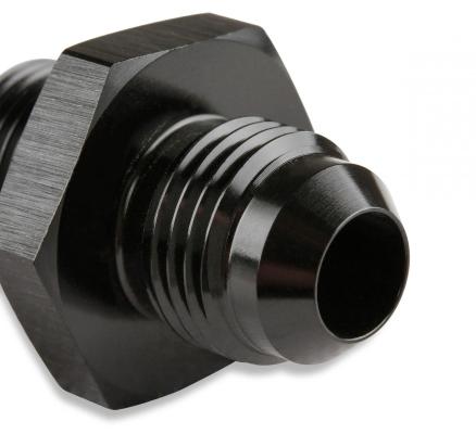 Aluminum Tube Adapter -6 AN Male AN To 3/8 Inch Tubing Black 6061 Aluminum Tube Adapter Mr Gasket