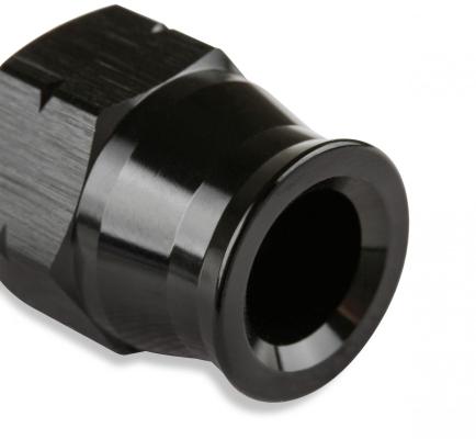 Aluminum Tube Adapter -6 AN Male AN To 3/8 Inch Tubing Black 6061 Aluminum Tube Adapter Mr Gasket