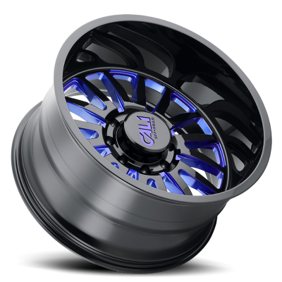 Cast Aluminum Wheels Summit 9110 GB-BL 22x12 Blue Milled Spokes Gloss Black 5 On 139.7 Bolt Pattern -51 Offset Cali Offroad Wheels