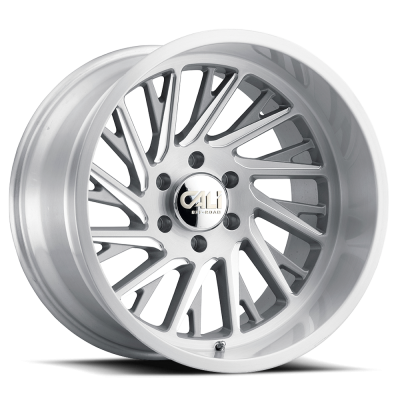 Cast Aluminum Wheels Purge 9114 SL 24x14 Brushed Brushed Silver 6 On 139.7 Bolt Pattern -76 Offset Cali Offroad Wheels