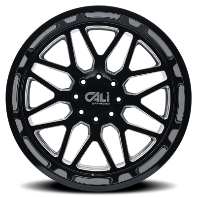 Cast Aluminum Wheels Invader 9115 GB-M 20x12 Milled Gloss Black 8 On 165.1 Bolt Pattern -51 Offset Cali Offroad Wheels