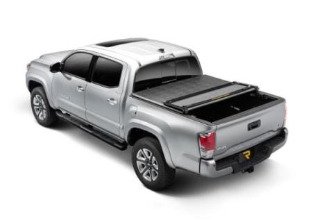 Trifecta 2.0 Tonneau Cover Black Leather Grained Fabric 2022-2026 Toyota Tundra 6' 7 inch Bed with Deck Rail System Extang
