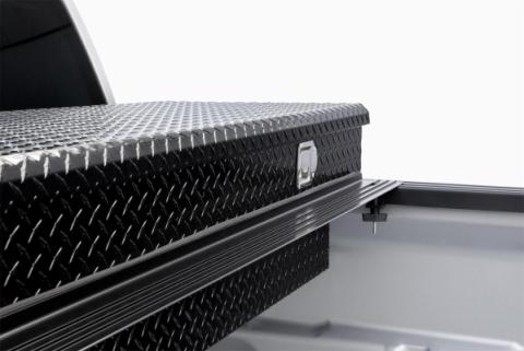 Trifecta Toolbox 2.0 Tonneau Cover Black Leather Grained Vinyl 2020-2026 Silverado/Sierra 2500 HD/3500 HD 6' 9 inch Bed without Factory Side Storage Boxes Extang