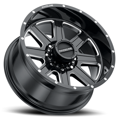 Aluminum Wheels 20x10 Hostage 940M Milled Gloss Black -19 Offset 8 on 180 Bolt Pattern 124.2 Bore Raceline