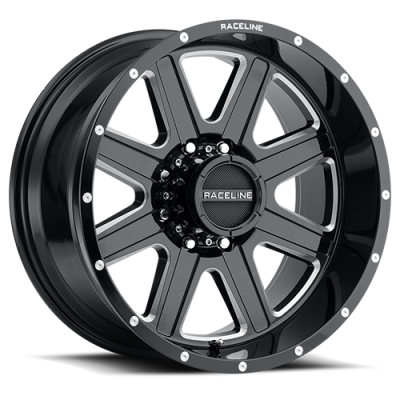 Aluminum Wheels 16x8 Hostage 940M Milled Gloss Black 0 Offset 6 on 139.7 Bolt Pattern 106.1 Bore Raceline