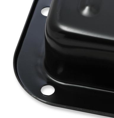 Transmission Oil Pan Black Steel Fits Ford C4 case-filled. Stock Depth and Capacity Finned Design Mr Gasket