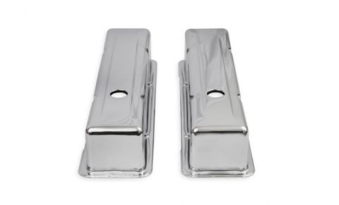 Chrome Tall-Style Valve Covers without Baffle Fits 1960-1986 Chevrolet Small Block 262-400 Mr Gasket