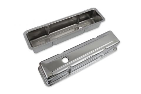 Chrome Tall-Style Valve Covers without Baffle Fits 1960-1986 Chevrolet Small Block 262-400 Mr Gasket