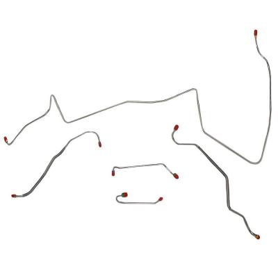 Front Brake Line Kit For 67 Pontiac Lemans w/ Power Disc Non-Ram Air or HO Engine 3/8 Inch Port in Metering Valve Steel Fine Lines