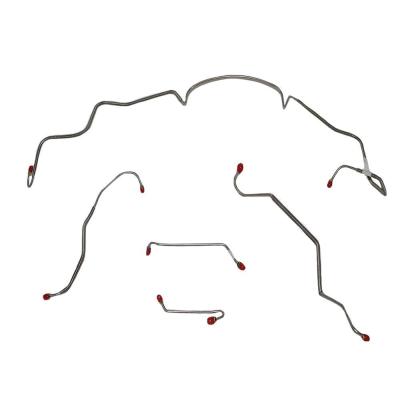 Front Brake Line Kit For 67 Pontiac Lemans GTO w/ Power Disc Ram Air or HO Engine 3/8 Inch Port in Metering Valve Steel Fine Lines