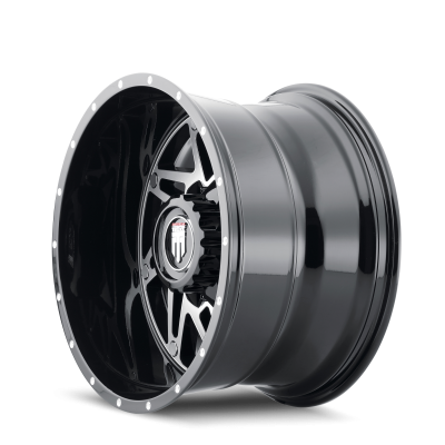 Warrior AT165 Gloss Black Machined 20X10 5-139.7 -24MM 110.3MM Off Road Wheels American Truxx