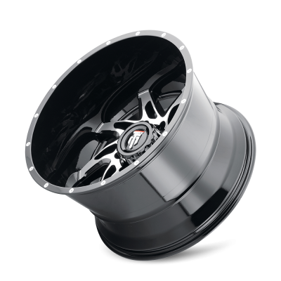 Spyder AT183 Gloss Black Machined 22X14 6-139.7 -76MM 106.1MM Off Road Wheels American Truxx