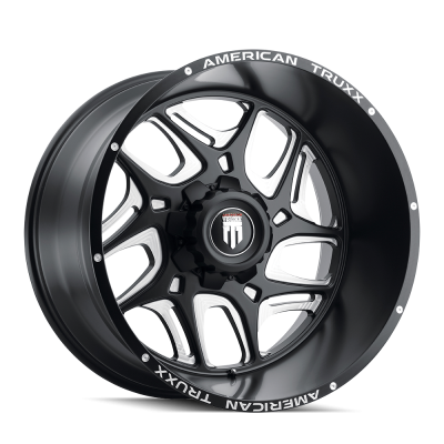 Sweep AT1900 Satin Black Milled 24X14 6-139.7 -76MM 106.1MM Off Road Wheels American Truxx