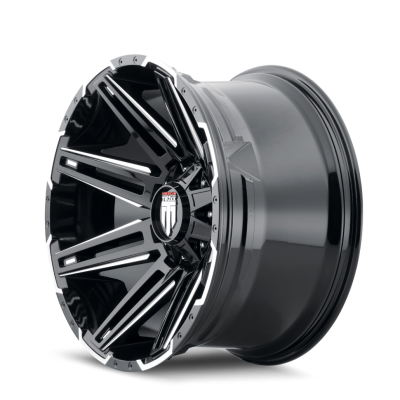Boom AT1903 Gloss Black Milled 18X9 8-165.1 -12MM 125.2MM Off Road Wheels American Truxx
