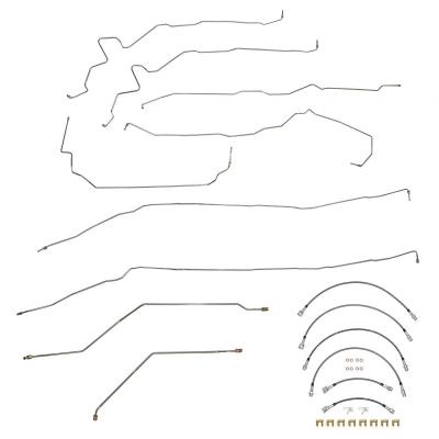 11-14 Chevy Silverado 2500 Hd / GMC Sierra 2500 Hd 6.0l, 4wd, Reg. Cab W / Long Bed Complete Brake Line &amp; Hose Kit Steel Fine Lines