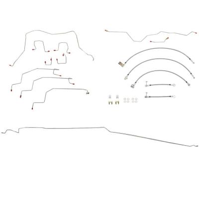 Complete Brake Line &amp; Hose Kit For 01-02 Ram 2500/3500 4WD Manual Trans 4WD Disc Ext Cab/Short Bed Stainless Fine Lines