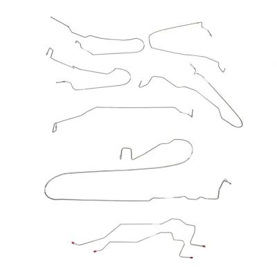 Complete Brake Line Kit For 07-08 Silverado 1500/Sierra 1500 Crew Cab w/ 5.7' Bed/Ext Cab w/ 6.5' Bed Rear Drum No TC Complete Steel Fine Lines