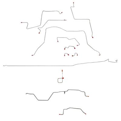95-97 RAM 3500, 4wd, Rear Abs, Reg Cab, Long Bed Brake Line Kit Stainless Fine Lines