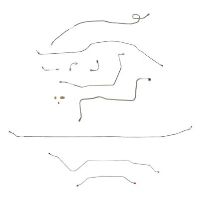 67-70 Chevy C10 Long Bed, Coil Spring Suspension, Power Disc Brake Line Conversion Kit Stainless Fine Lines
