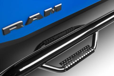 Nerf Step Bar Wheel-to-Wheel with Bed Access (3 Steps per Side) 3 Inch Main Tube Diameter 2002-2008 Dodge Ram 1500/2002-2009 2500/3500 6 Foot 4 Inch Bed Quad Cab Gloss Black NFab