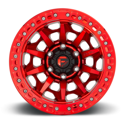 Aluminum Wheels 17X9 Covert Beadlock D113 6 On 135 Candy Red 87.1 Bore -15 Offset Multi Spoke Fuel Off Road Wheels