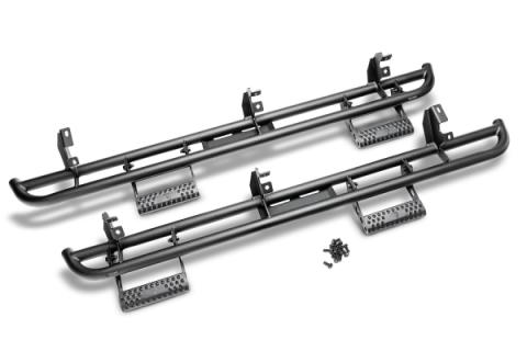 RKR Step System Cab Length (2 Step Mounts/2 Steps per Side) 1.75 Inch Rails 2019-2025 (New Body Style) Ram 1500 Crew Cab Textured Black NFab