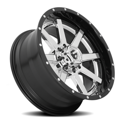 Aluminum Wheels 22X12 Maverick D260 8 On 180 Chrome/Gloss Black Lip 125.1 Bore -44 Offset Fuel Off Road Wheels