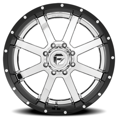 Aluminum Wheels 22X12 Maverick D260 8 On 180 Chrome/Gloss Black Lip 125.1 Bore -44 Offset Fuel Off Road Wheels