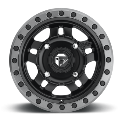 Aluminum Wheels 14X7 Anza UTV D557 4 On 136 Matte Black Beadlock 110.2 Bore 38 Offset 5 Spoke Fuel Off Road Wheels