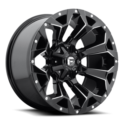 Aluminum Wheels 20X10 Assault D576 5 On 139.7/5 On 150 Gloss Black/Milled 110.3 Bore -18 Offset 8 Spoke Fuel Off Road Wheels