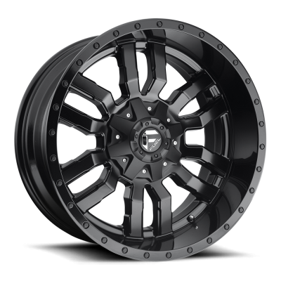 Aluminum Wheels 18X9 Sledge D596 8 On 180 Matte Black/Gloss Black Lip 124.2 Bore 20 Offset Fuel Off Road Wheels
