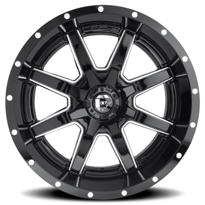 Aluminum Wheels 22X12 Maverick D610 5 On 139.7/5 On 150 Gloss Black/Milled 110.3 Bore -44 Offset Fuel Off Road Wheels