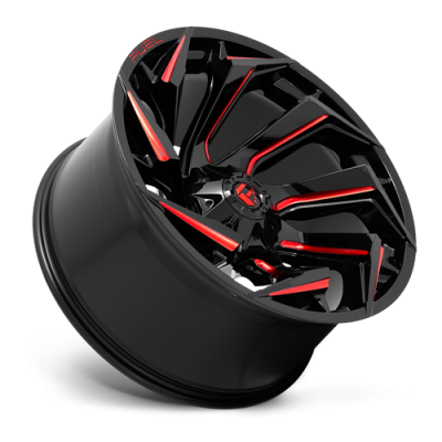 Aluminum Wheels 22X12 Reaction D755 8 On 165.1 Gloss Black Milled Red Tint 125.2 Bore -44 Offset Fuel Off Road Wheels