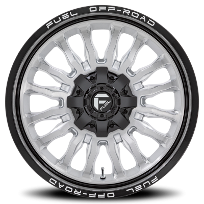 Aluminum Wheels 20X10 Arc D798 8 On 165.1 Silver/Brushed Face-Milled Black Lip 125.1 Bore -18 Offset Fuel Off Road Wheels