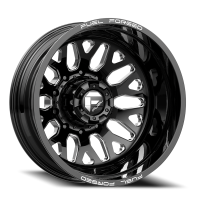 Dually Wheels 20X8.25 FF19D Dually DE19 BK 10 On 225 Gloss Black Milled 170.1 Bore -202 Offset Outer Dually Fuel Off Road Wheels